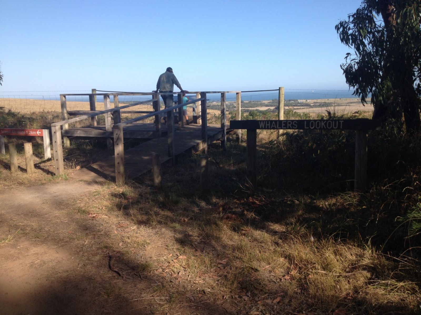 A man and a small child at a lookout