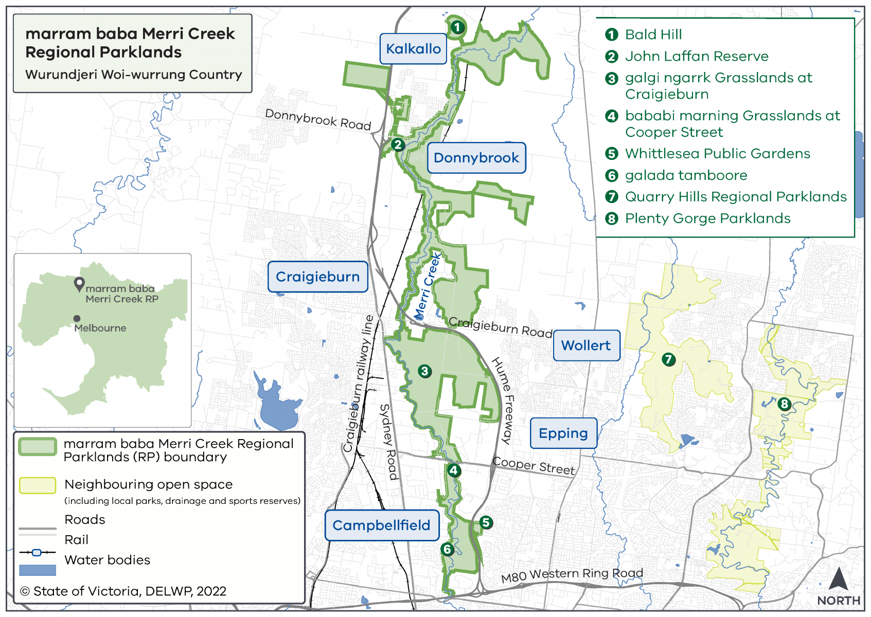 Map of marram baba Merri Creek Regional Parklands Map