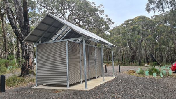 A toilet block at a campground