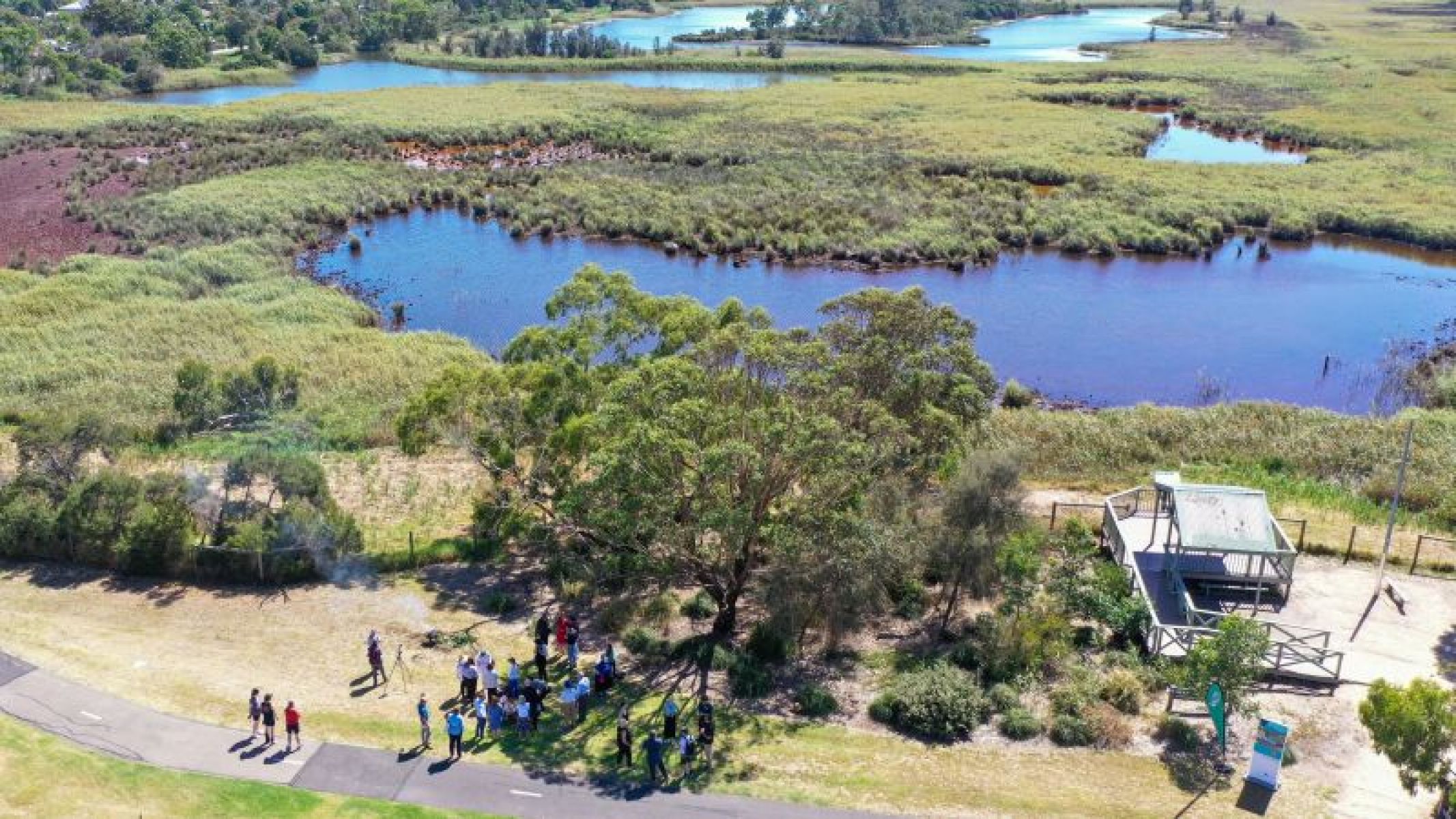 aerial view of seaford wetlands