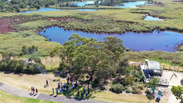 aerial view of seaford wetlands