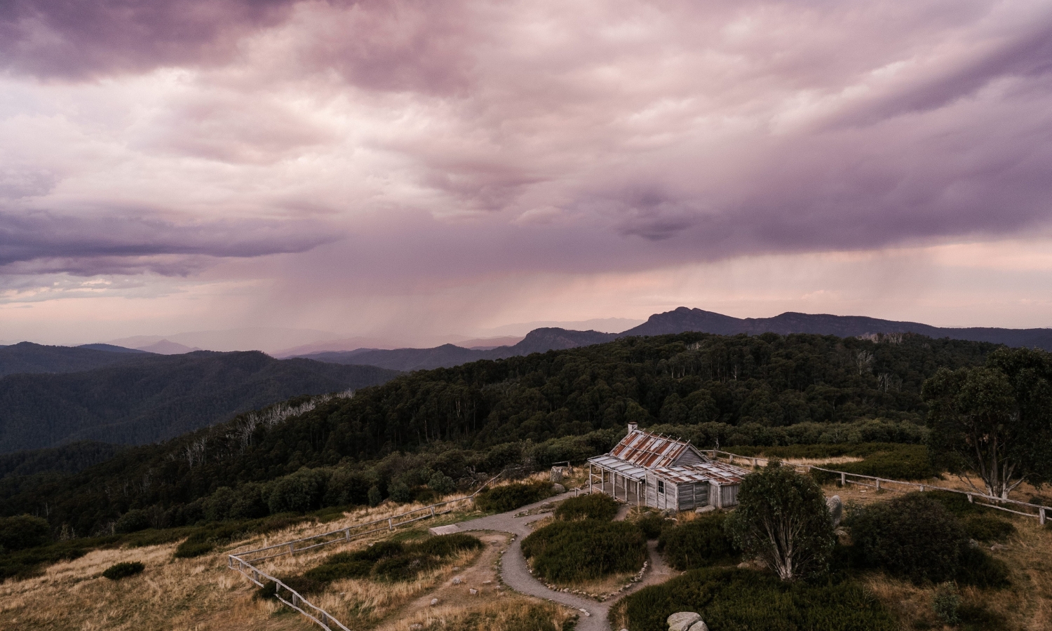 Craig's Hut - Primary Campaign Aerial shot of Craig's Hut under a moody sky