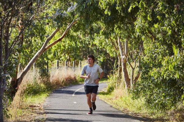 Man running in the park