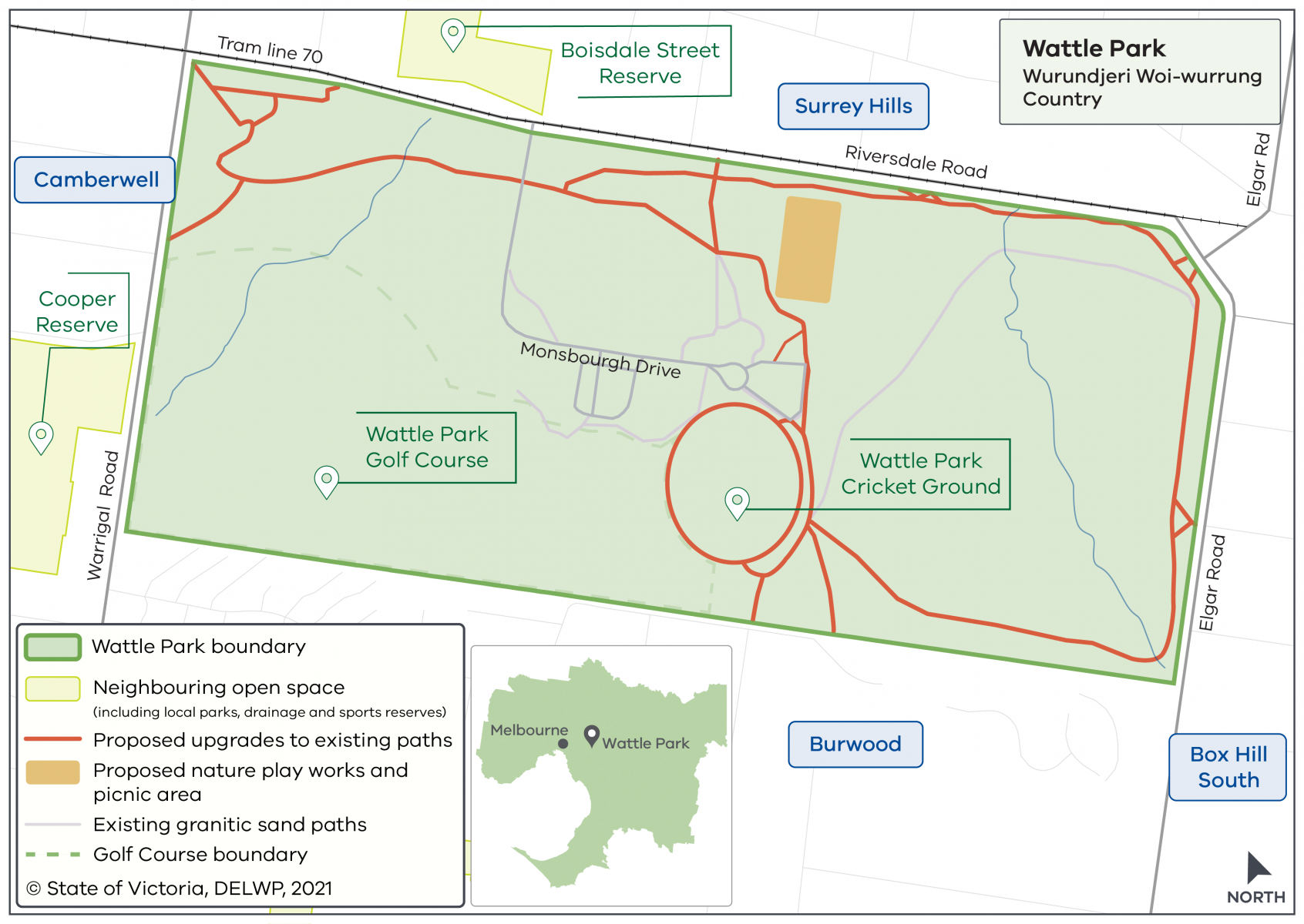 wattle park map