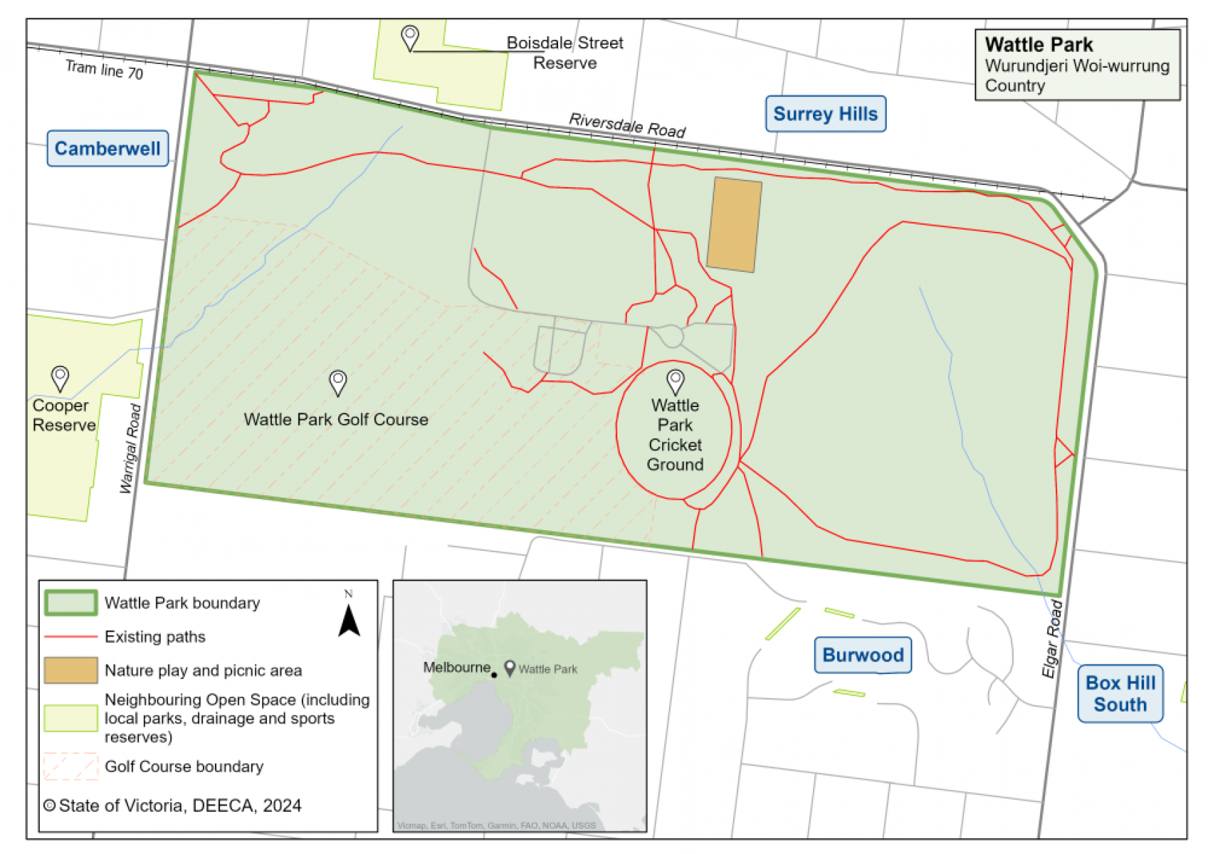 wattle park map