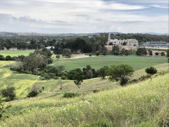 Green reserve with a view of Rupertswood Mansion